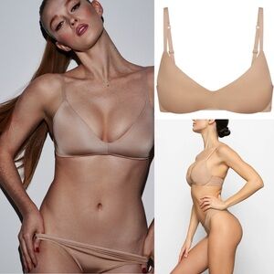 NWT Skims Wireless Form Push-up Plunge Bra in Clay 34D